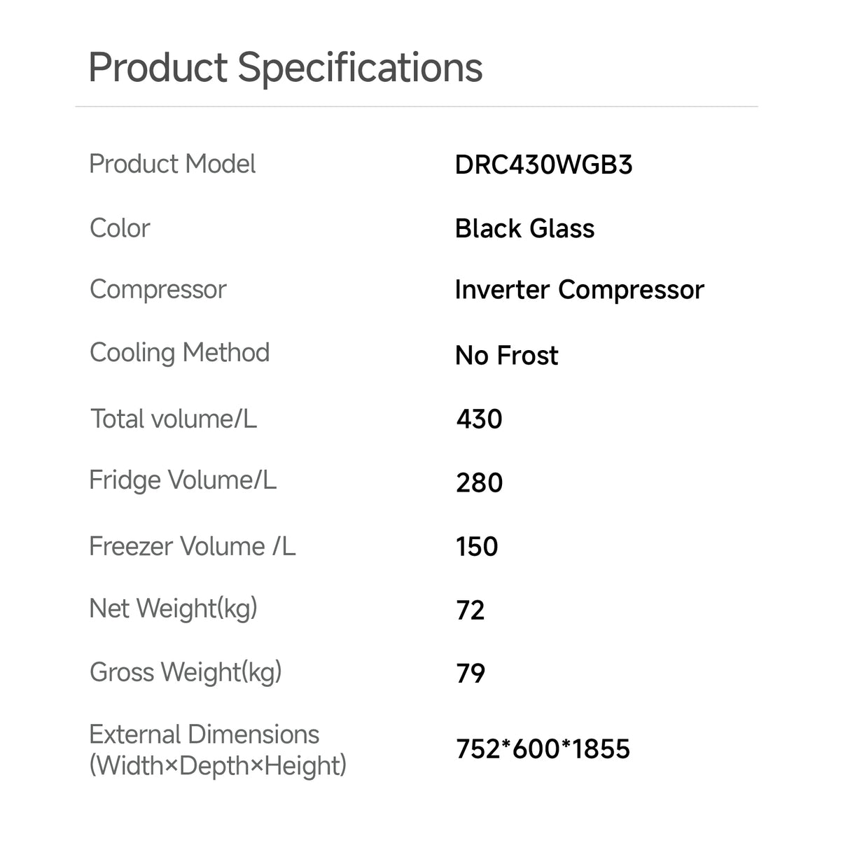 Dreame C-Fresh Side By Side Refrigerator 430L