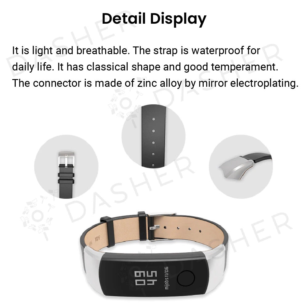 Mijobs Leather Strap for Honor Band 5 and Band 4