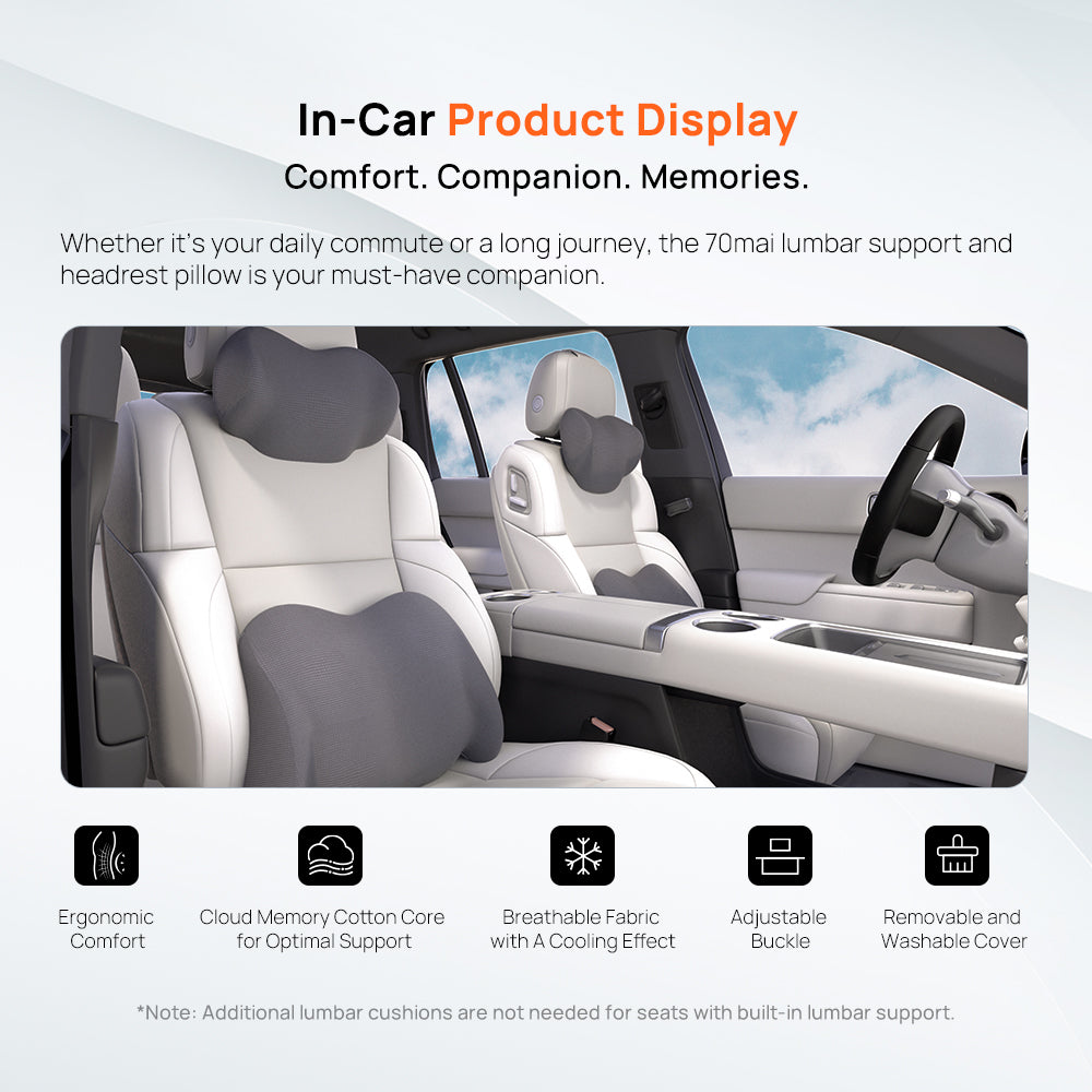 70mai Lumbar Support & Headrest Pillow Set Product vendor