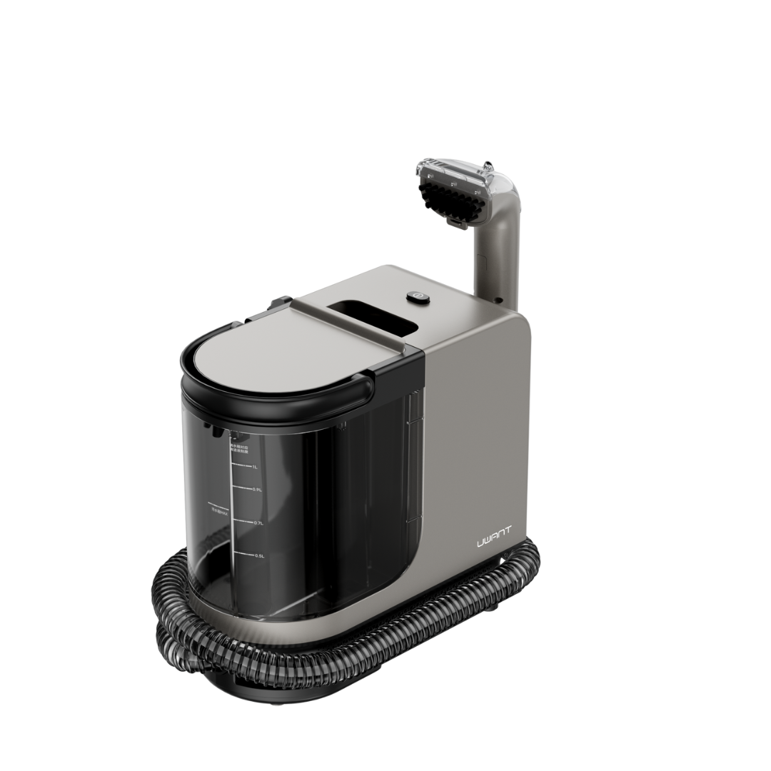 Uwant Y200s spot cleaner with steam nozzle, water tank, and suction hose
