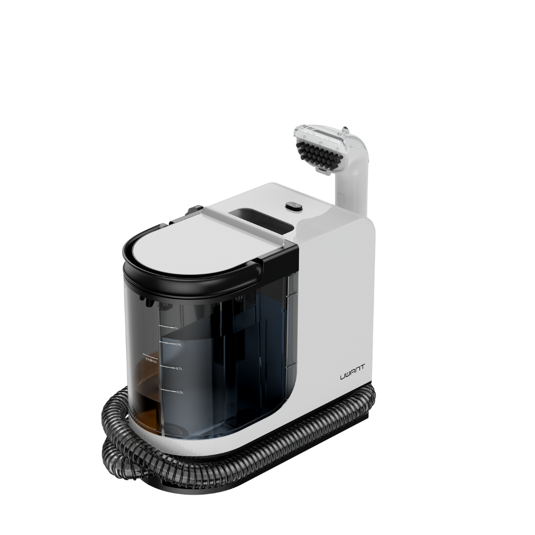 Uwant Y200 spot cleaner, white and black handheld extractor with suction hose