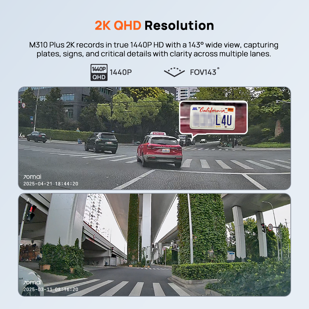 70mai M310 Plus 2K Dashcam