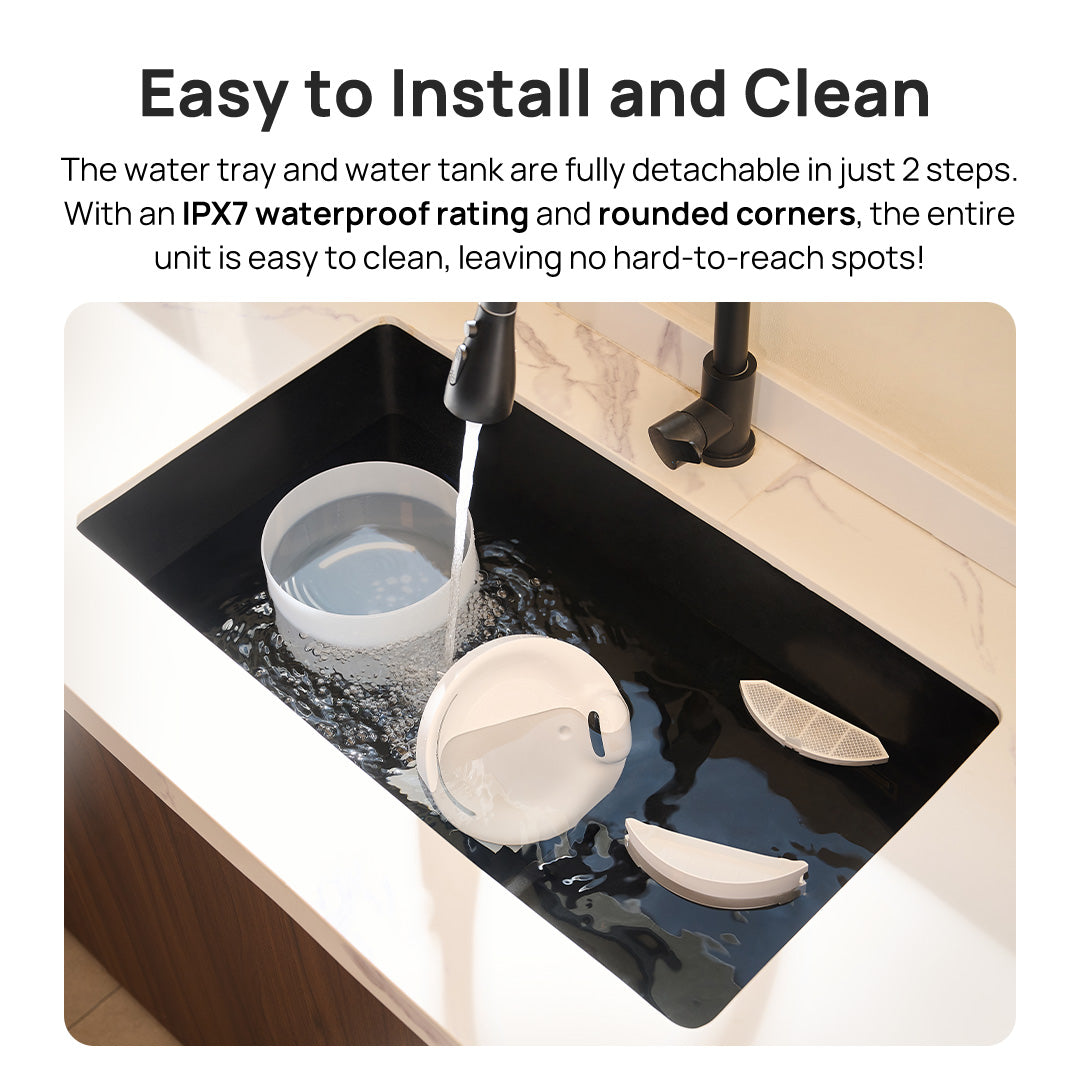 Hiigge Snowball SE Cordless Pet Water Fountain 2.3L with App Control Last Up to 96 Days