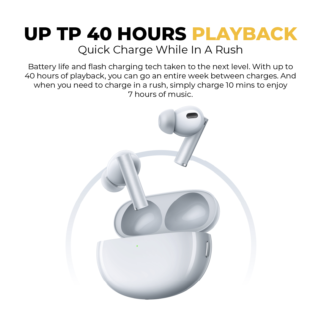 realme Buds Air 6 Pro True Wireless Earphone 50dB Deep Sea Noise Reduction 2.0 Bluetooth 5.3 40 Hours