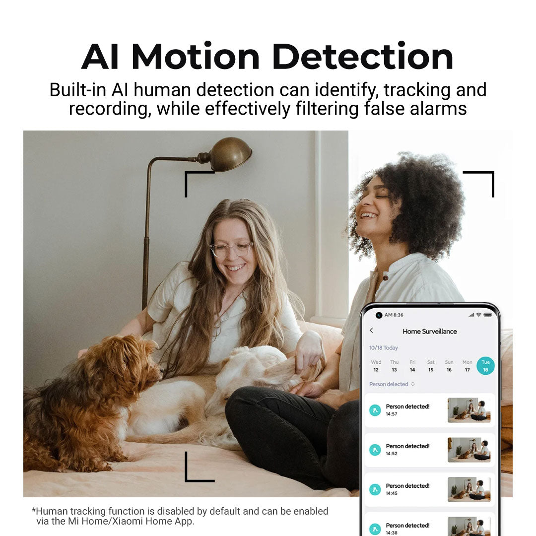 Xiaomi CCTV 360 IP Security Camera Mi Home 2K/C200/C300/C400 1080P HD Security AI Motion Detection with Cloud Storage