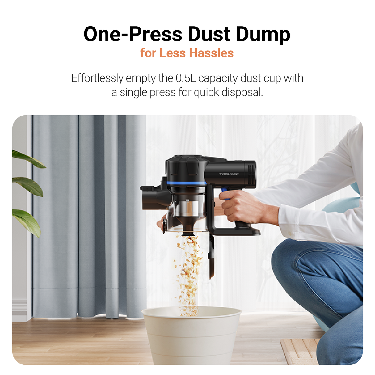 MOVA J10 Cordless Stick Vacuum | LED Light | Ultra Lightweight | Multi-Layer Filtration | Foldable Tube | Washable parts