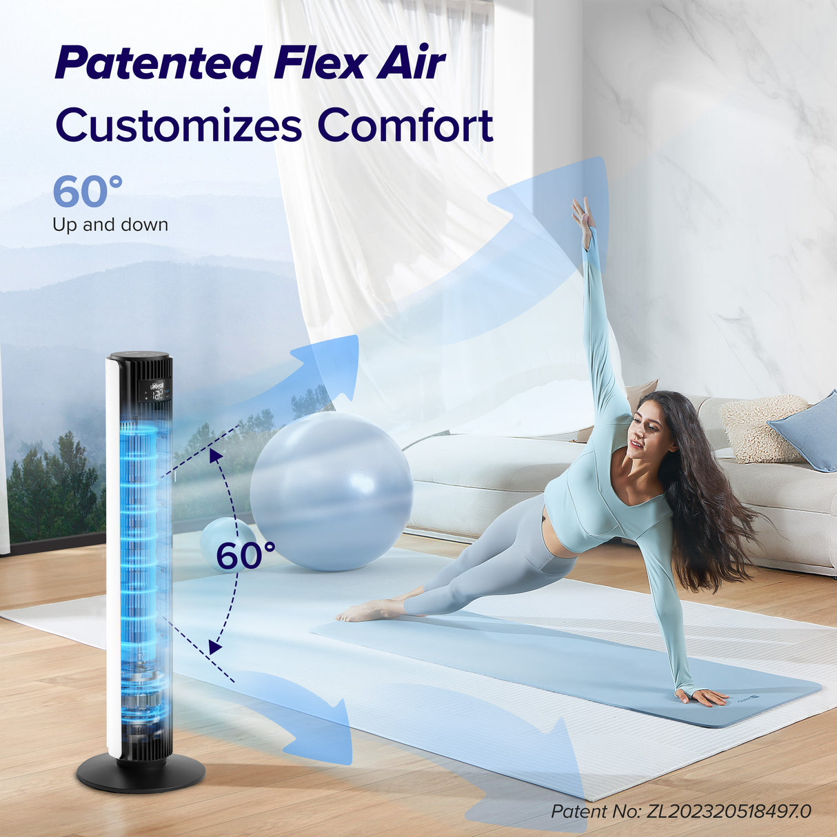 Levoit Classic Pro Smart Tower Fan 42-inch Brushless DC Motor App Control with wifi