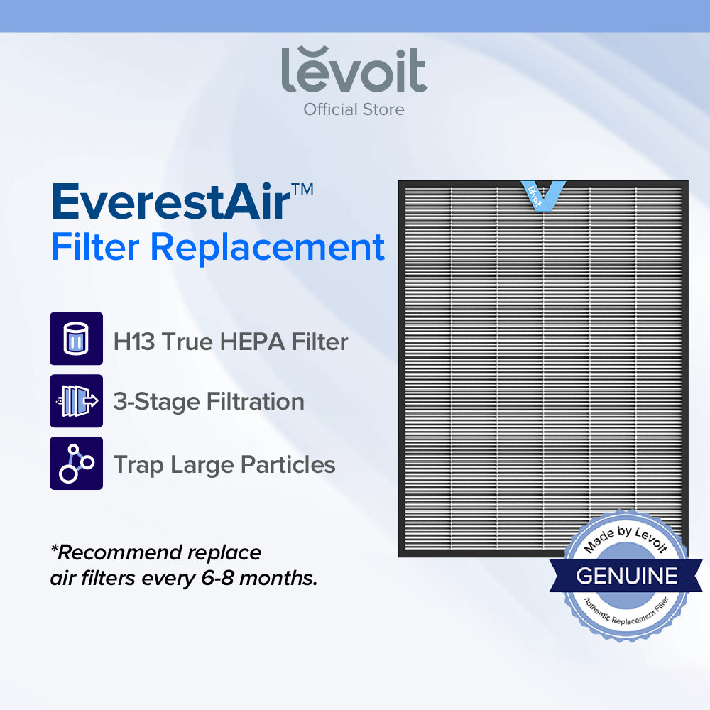 Replacement filter panel with black frame and blue top marker