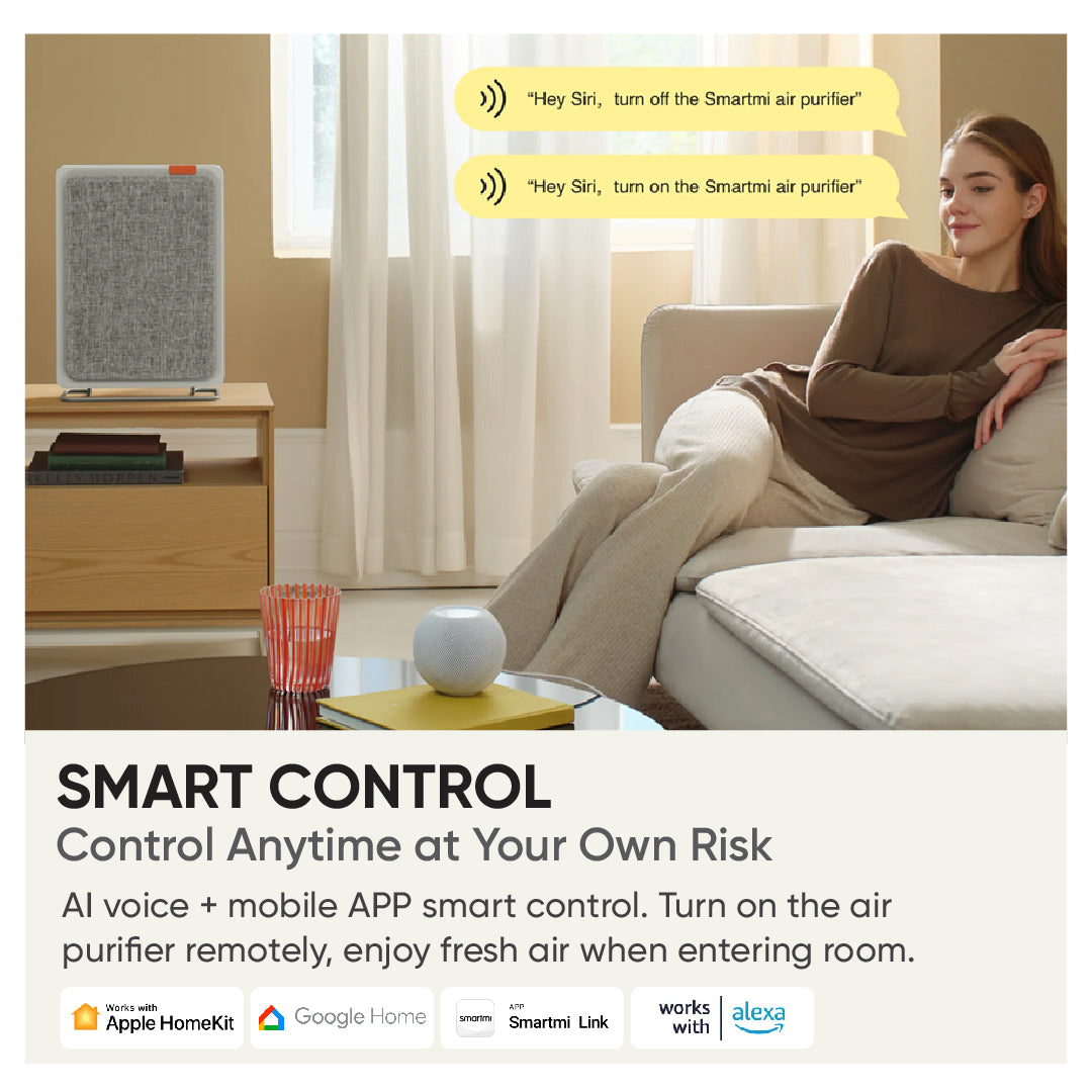 Smartmi E1 Frame Air Purifier Smart Control Flexible Placement Compact Design (18 ㎡ / 194 sq. ft)