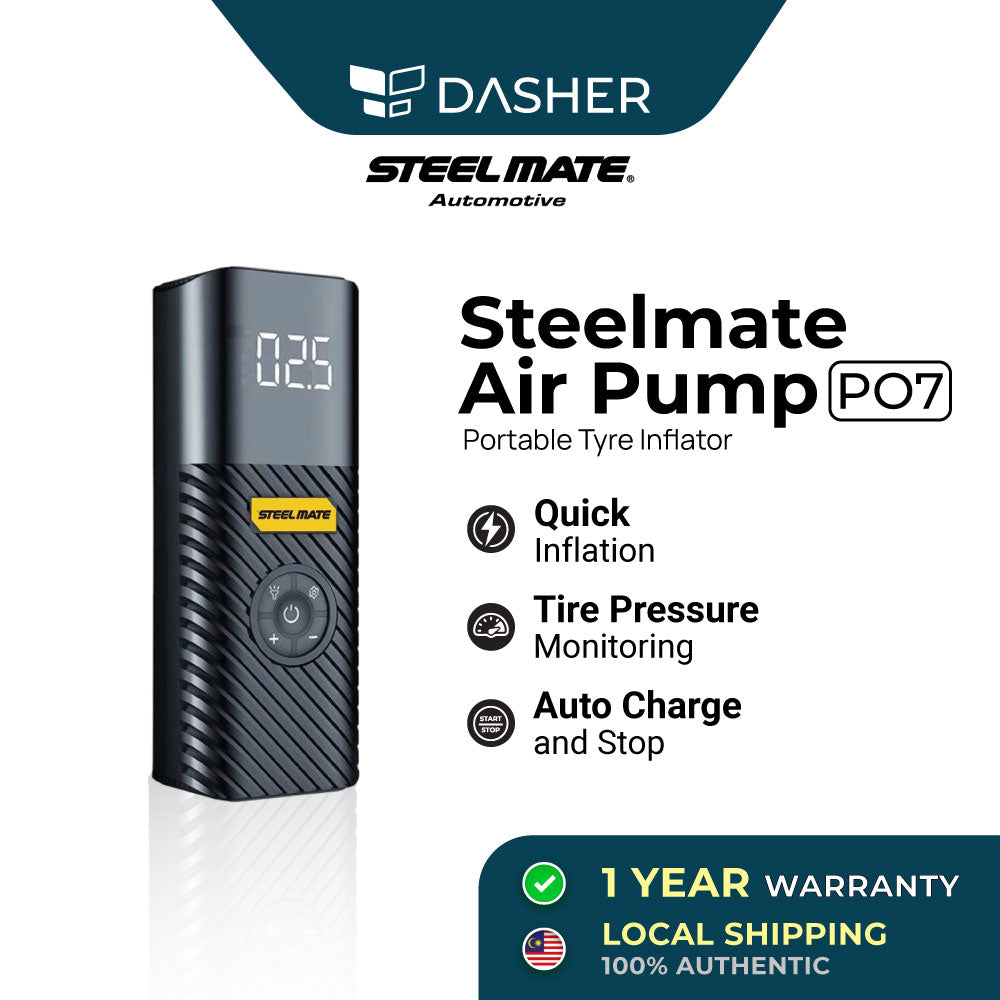 Steelmate Portable Mini Tire Inflator/Air Pump PO7 | 4 in 1 with LED Display 铁将军