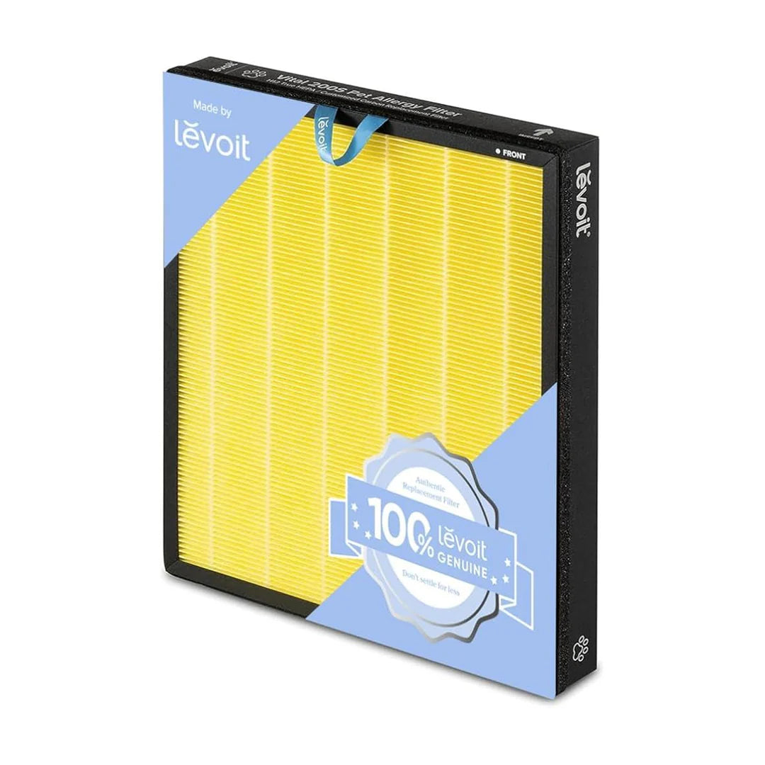 Vital 100S/200S True HEPA replacement filter box with yellow pleated media