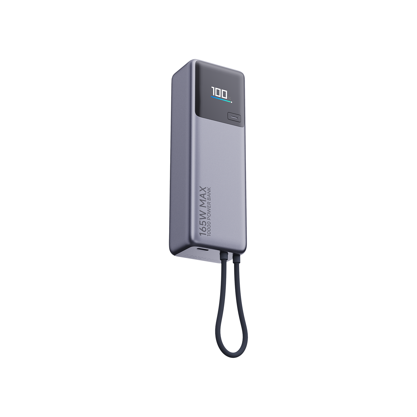 Xiaomi 165W 10,000mAh power bank with integrated cable, gray