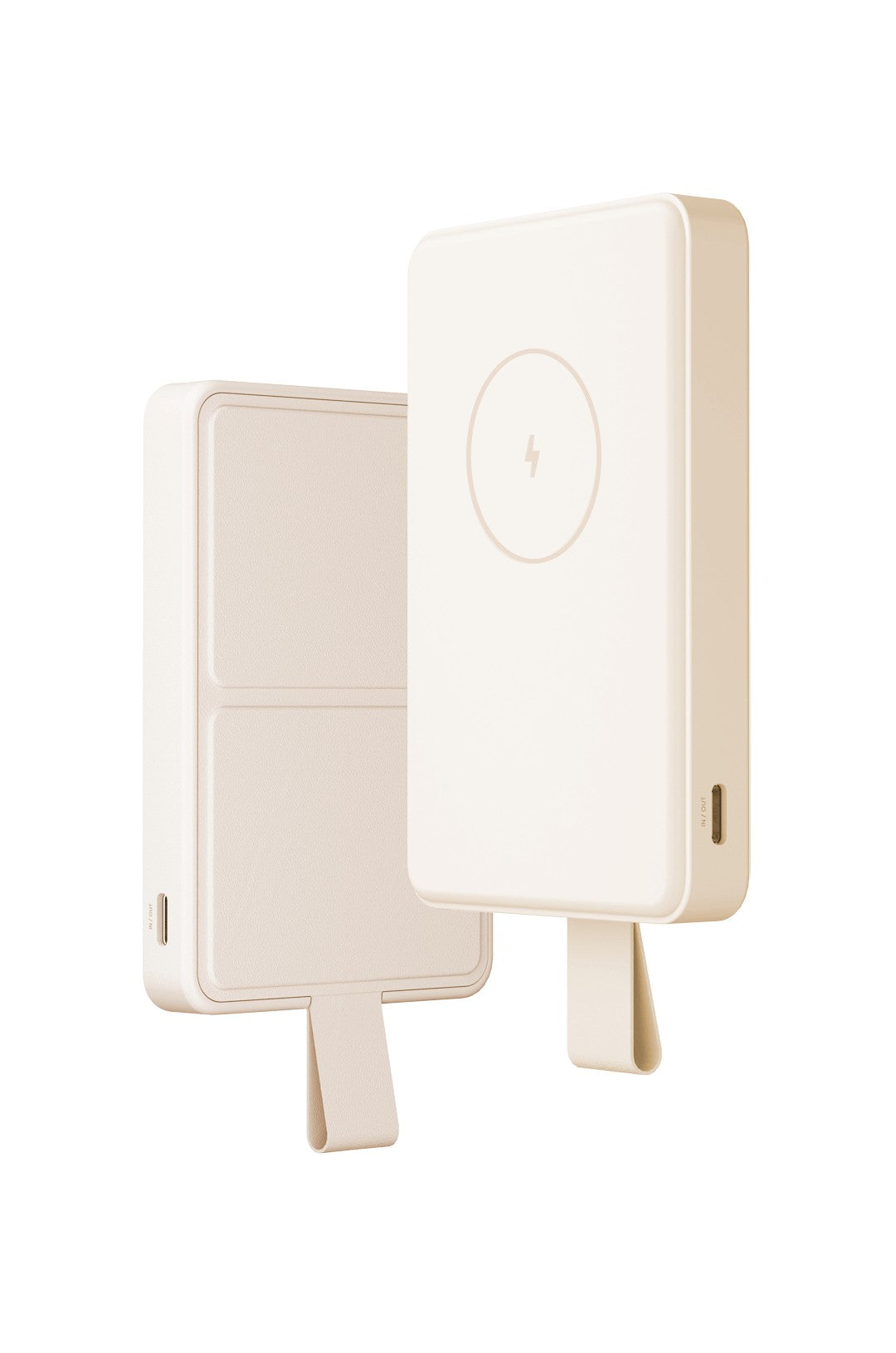 Magnetic Power Bank 6000mAh, front view with circular magnetic icon and USB-C port