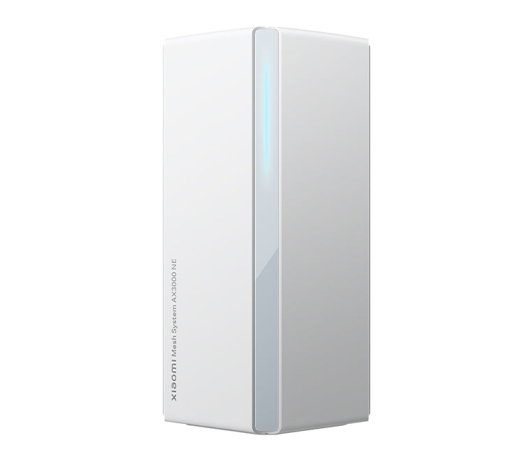 Xiaomi Mesh System AX3000: weißer WLAN-Mesh-Knoten mit vertikalem LED-Streifen
