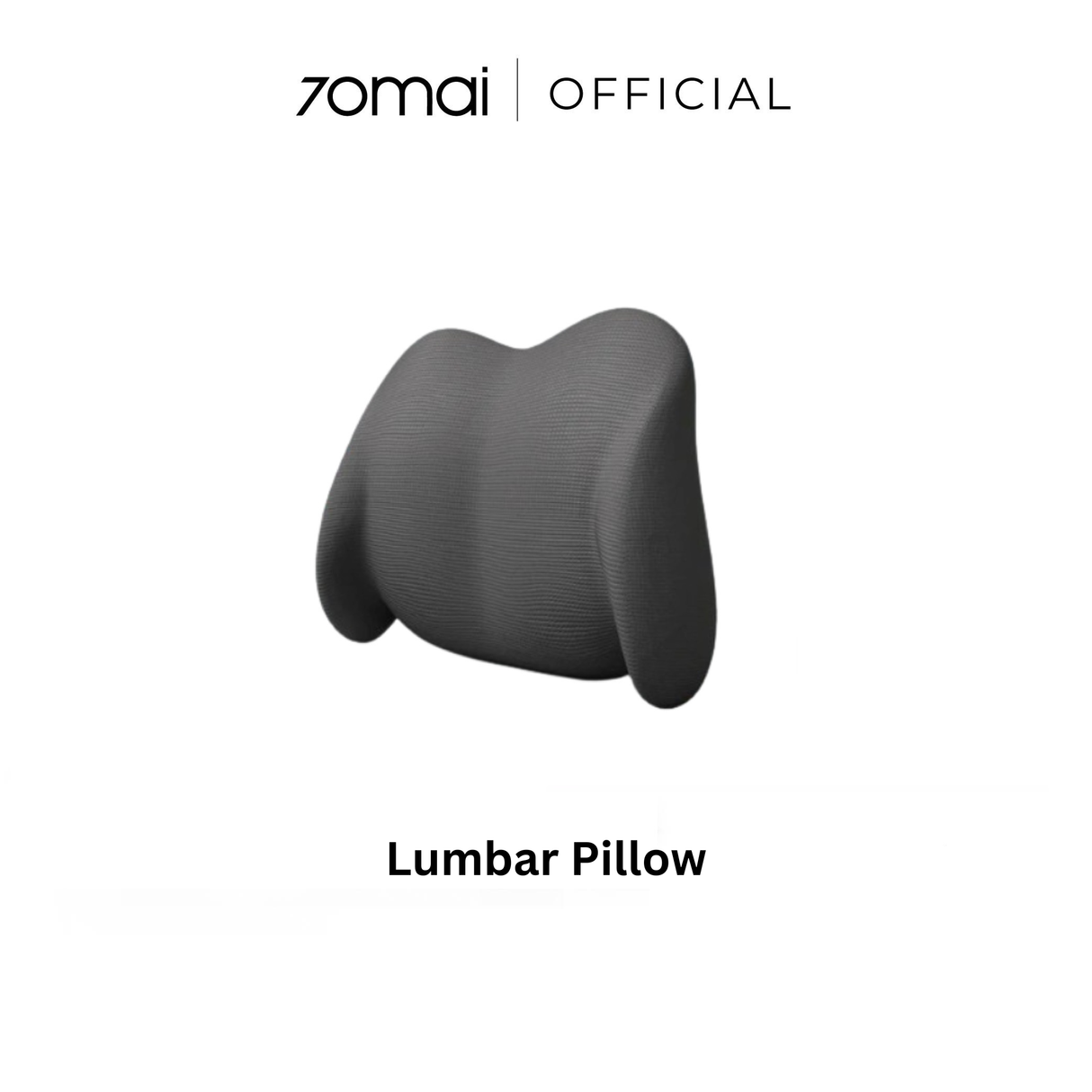 Dark gray lumbar support pillow, curved bolster design for lower back