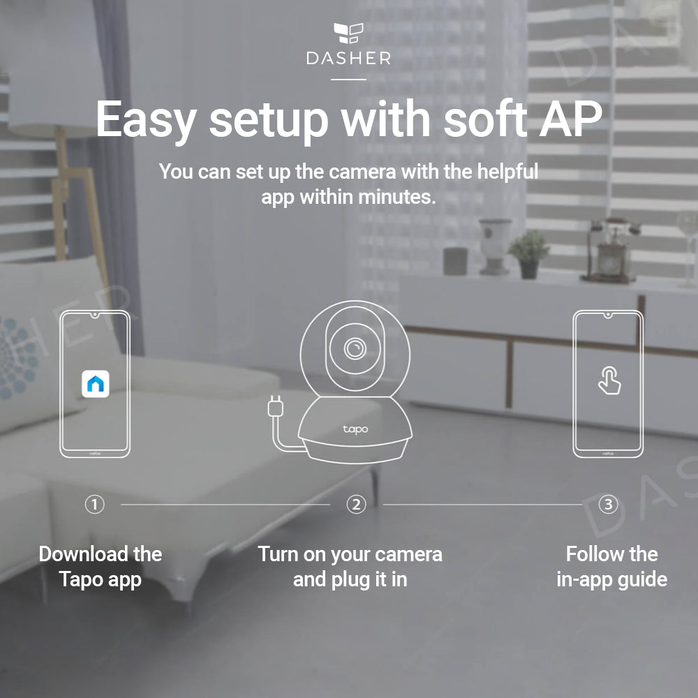 Tapo C210 einfache Einrichtung per Soft AP, Kamera-Setup mit App-Anleitung