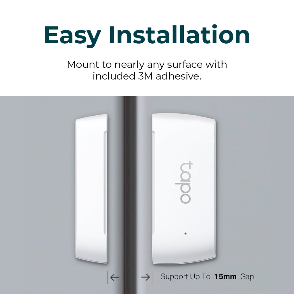 White contact sensor and magnet unit for easy 3M adhesive installation