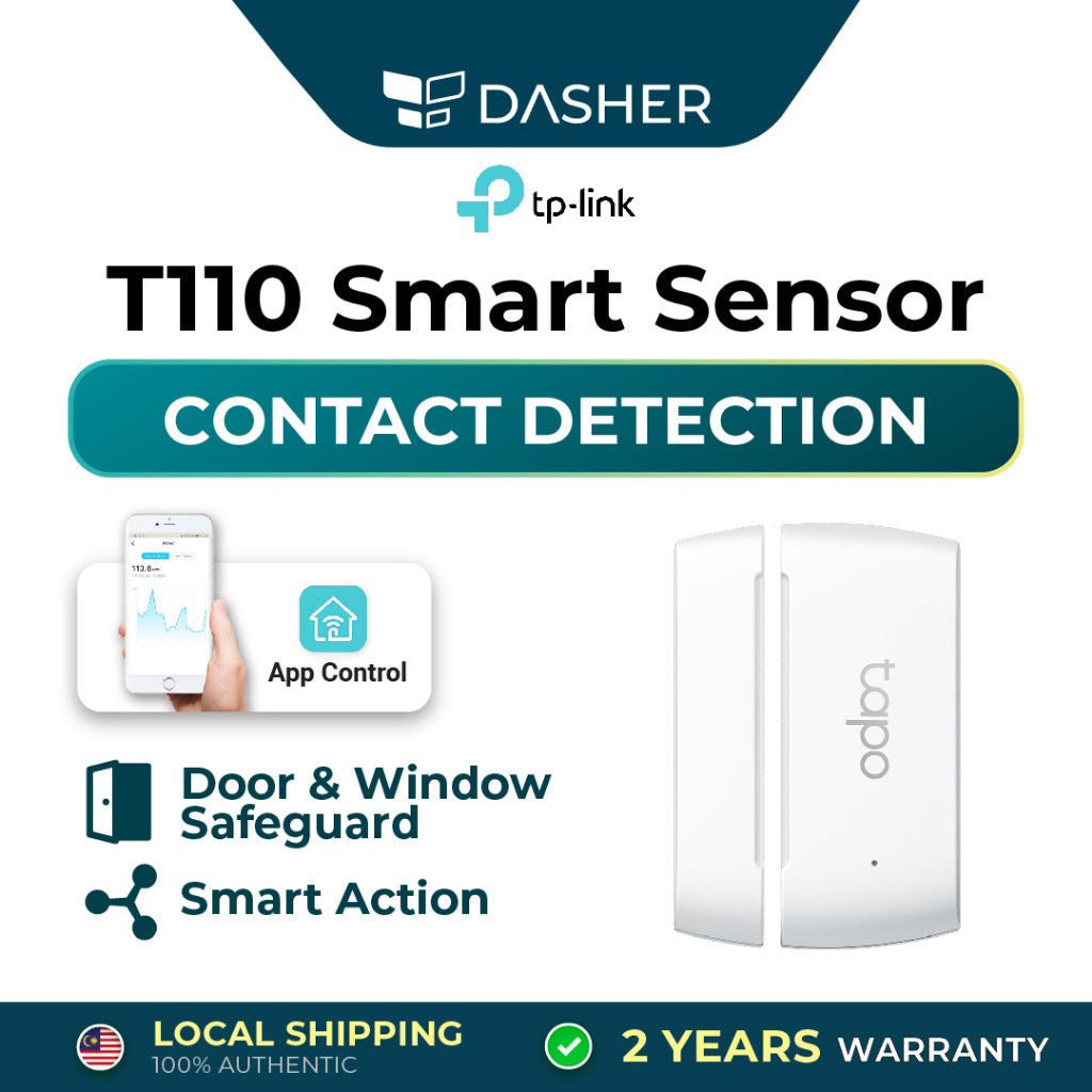 T110 smart contact sensor, white door/window unit with two-piece design