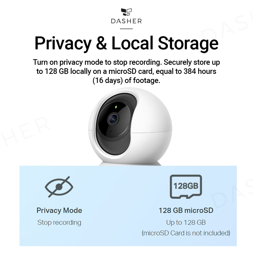 Tapo C210 Privacy Mode, bis 128GB microSD-Speicher (Karte nicht enthalten)