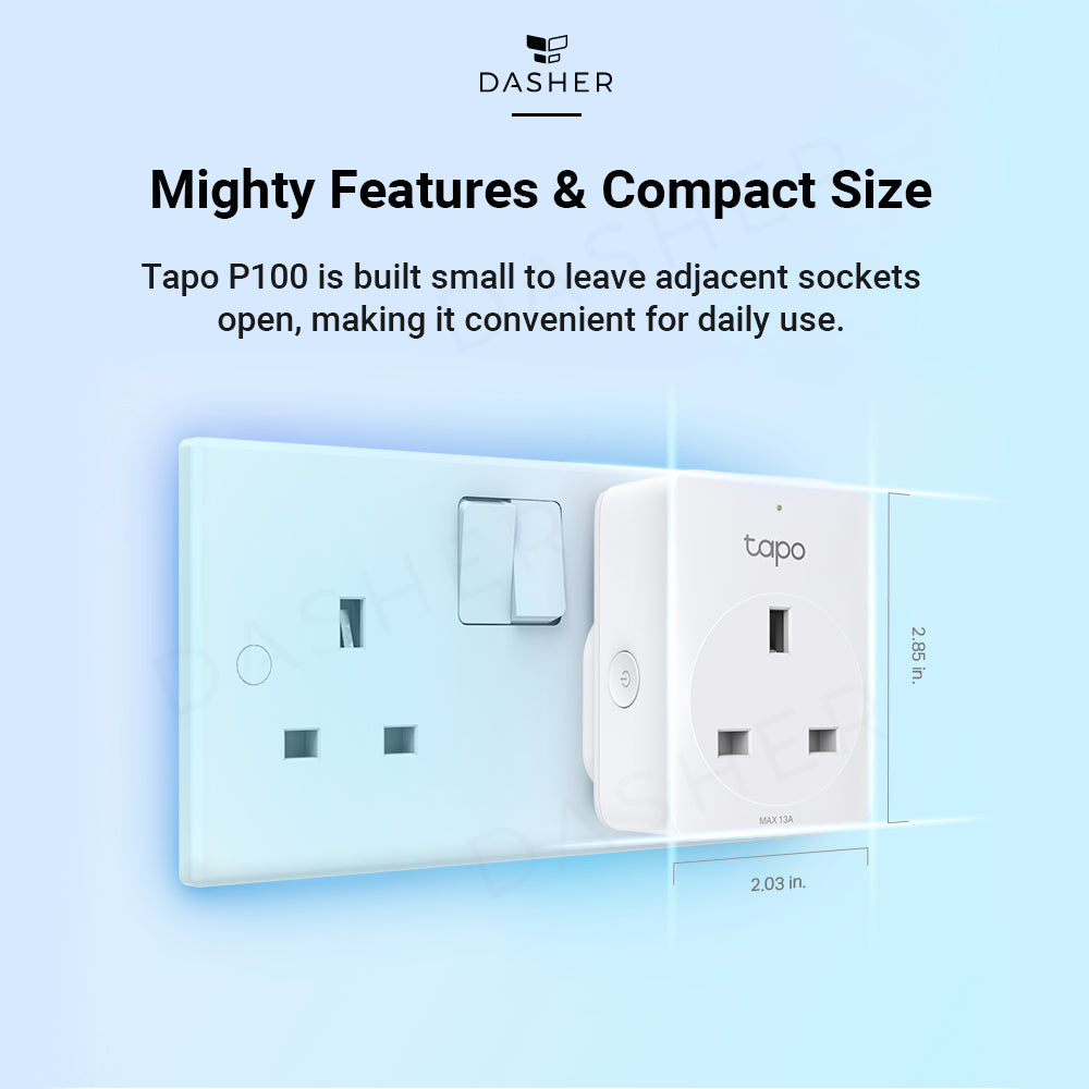 【Safety Smart Plug】TP-LINK TAPO P110 (2PX) MINI SmartPlug, Energy monitor Timer plug, works with Google Home_Wifi_Smart