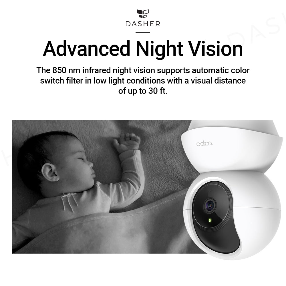 Tapo C210 Advanced Night Vision, Infrarot-Nachtsicht für bessere Sicht bei Dunkelheit