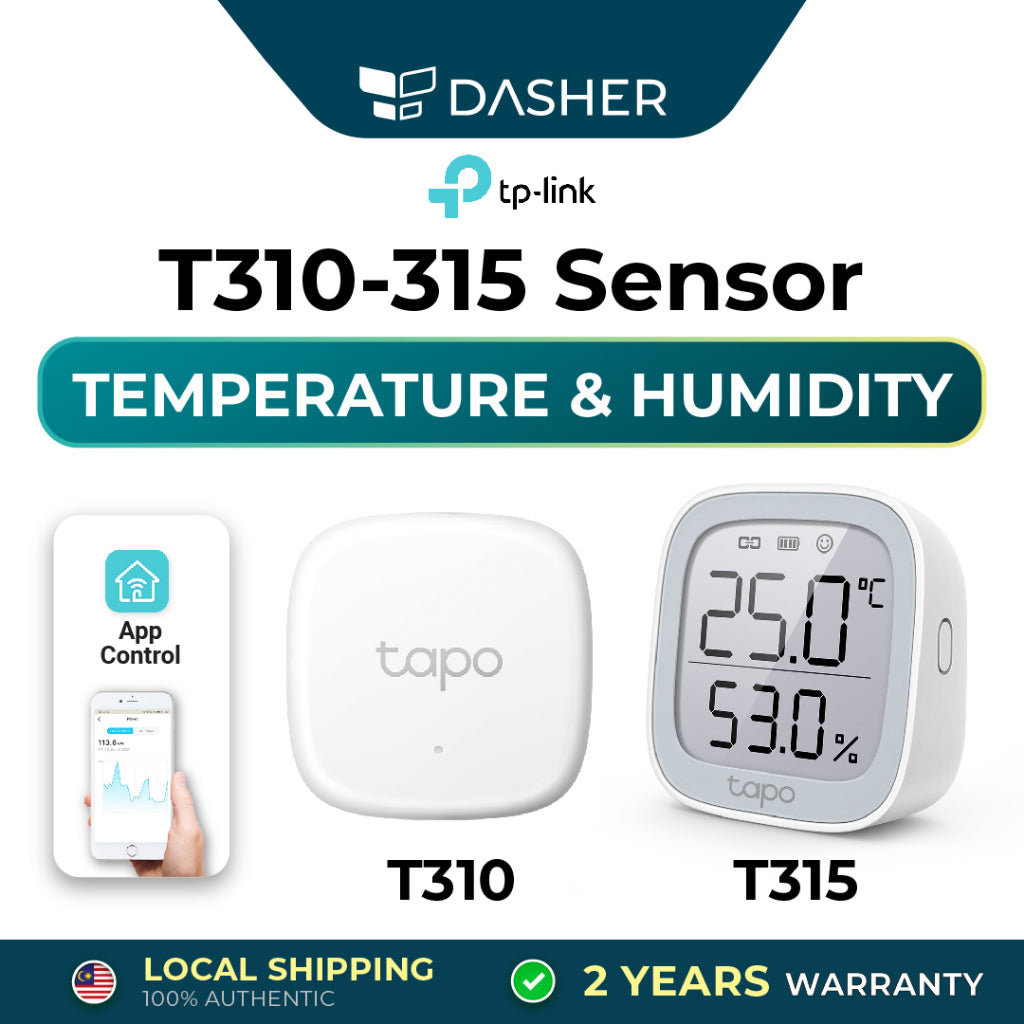TP-Link Tapo T310/T315 temperature & humidity monitor—both models, with and without display
