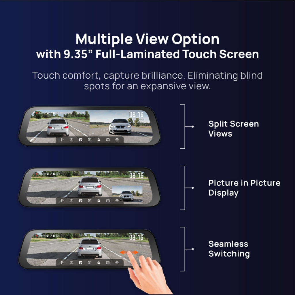 70mai S500 Rearview Mirror Dash Cam with RC13 Reverse Camera