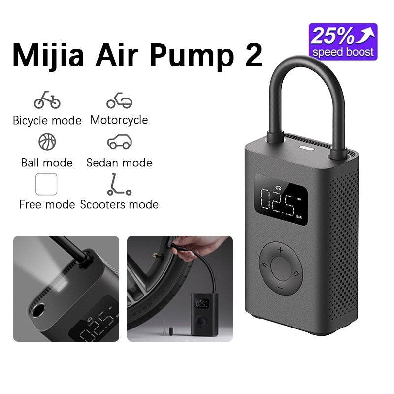 Xiaomi Mijia air pump 2 with multi-mode icons and LCD pressure display panel