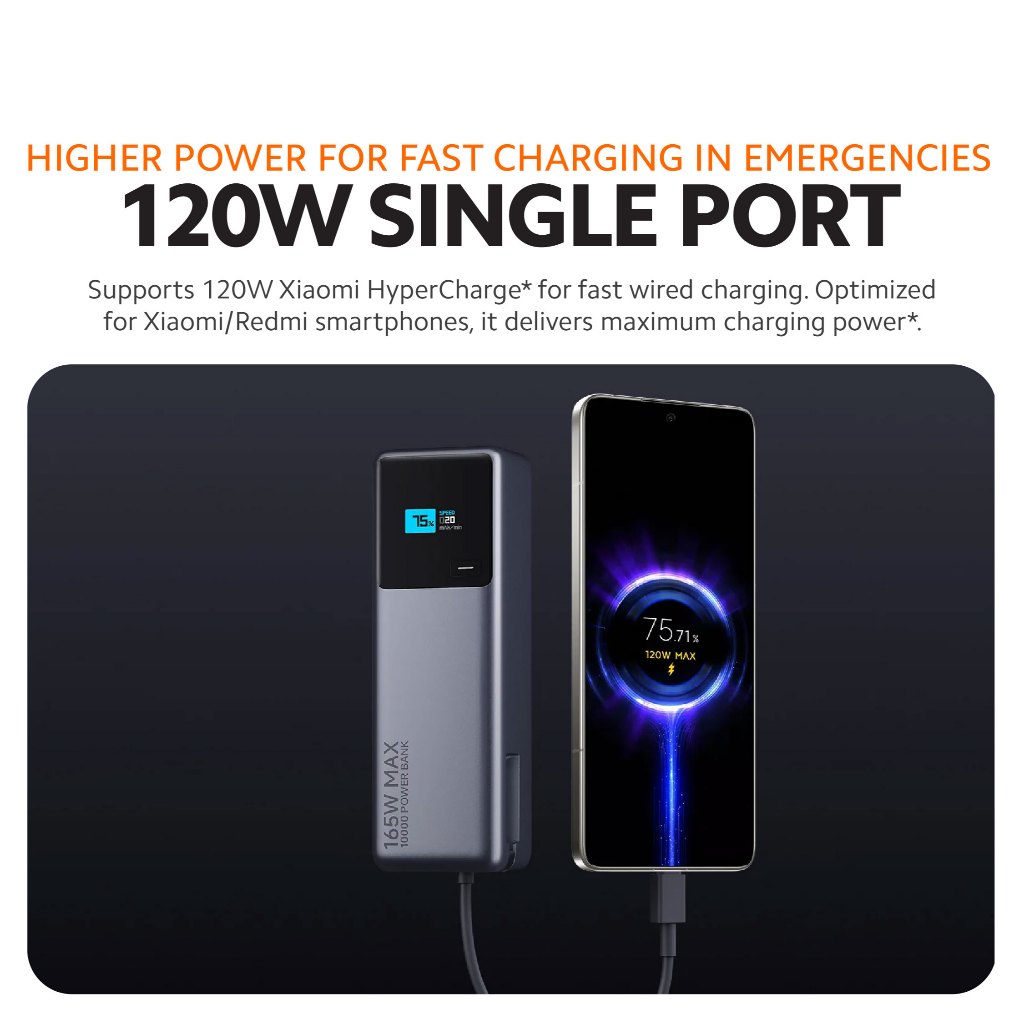Xiaomi 165W Power Bank 10000 (Integrated Cable)