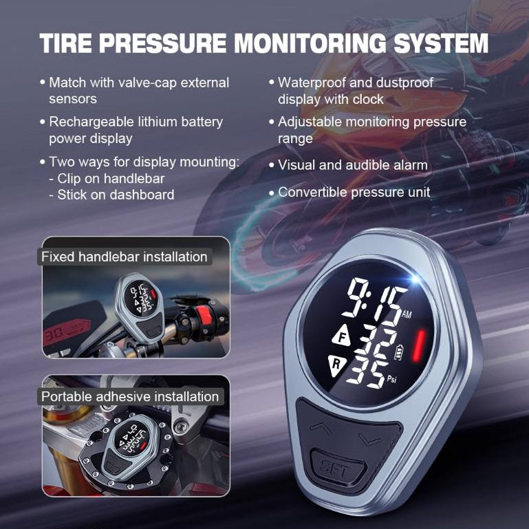 Steelmate TP-95 Motorcycle Tyre Pressure Monitor (TPMS)