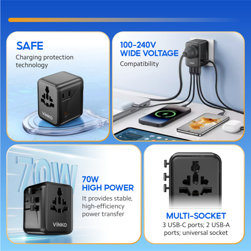VINKO V1109 Universal Travel Adapter