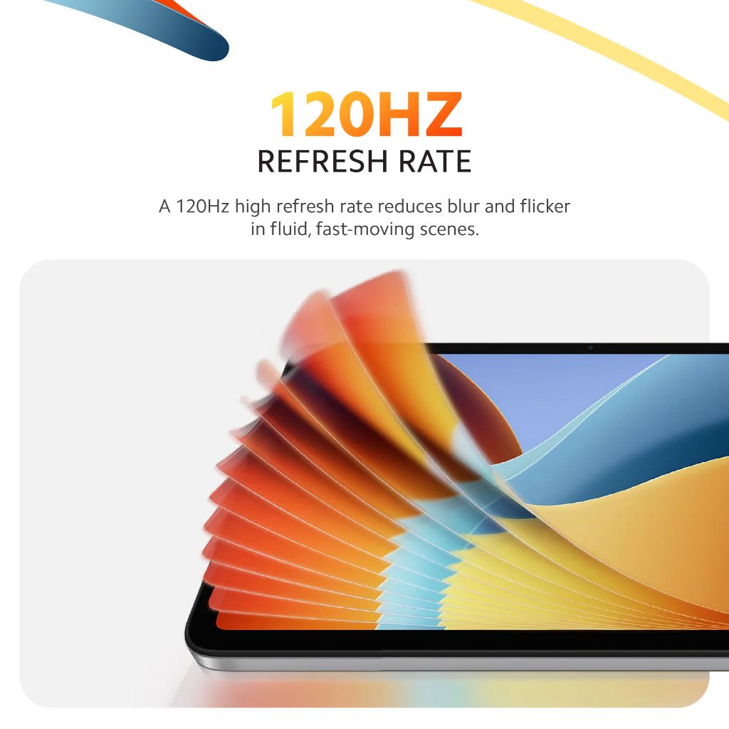 REDMI Pad 2 tablet front corner with colorful display and rounded edges