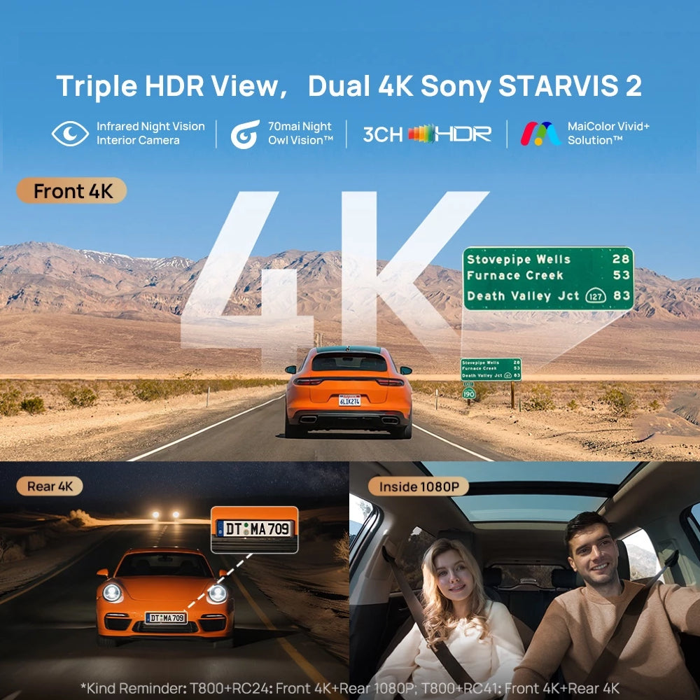 70mai T800 3-Channel Dash Cam