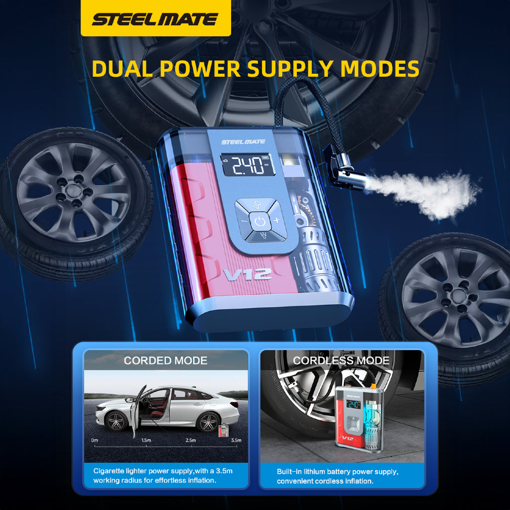 Steelmate V12 Pro Tire Inflator and Jump Starter
