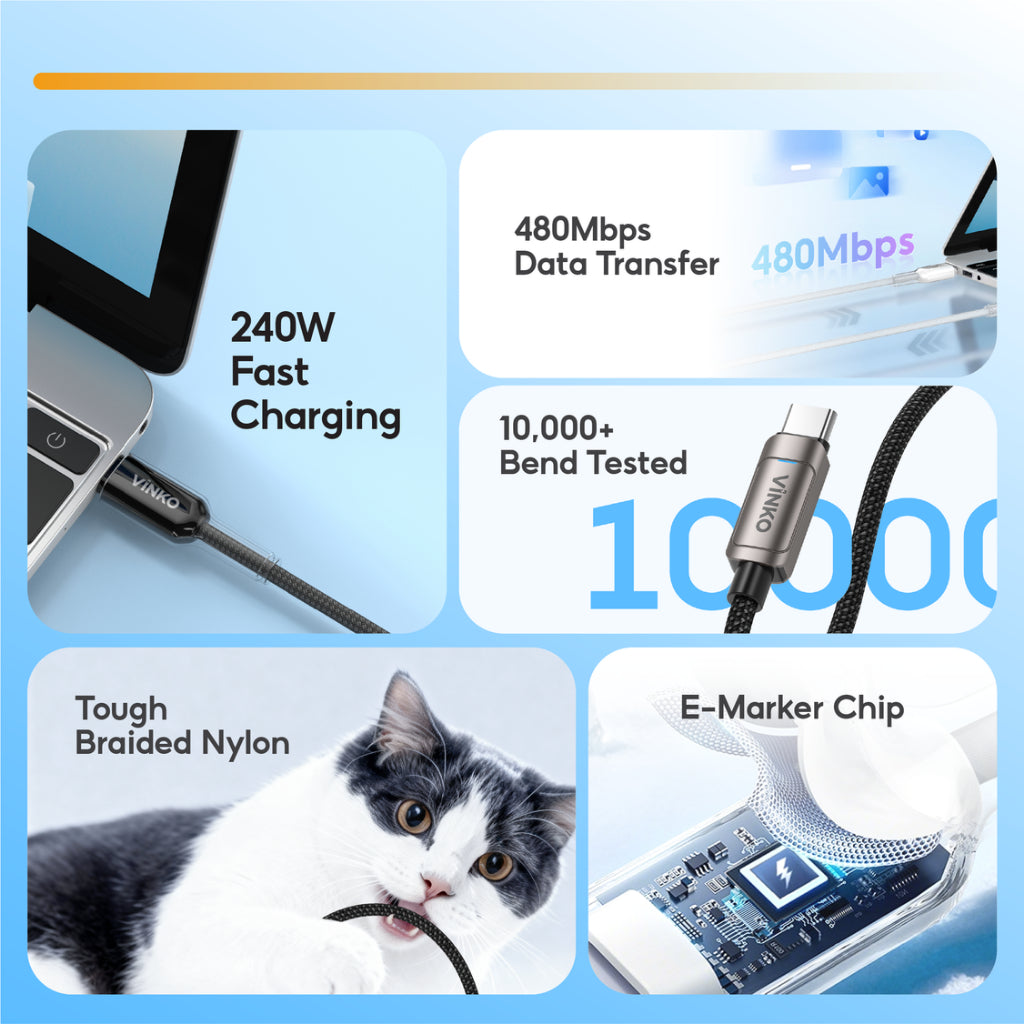 VINKO N1003 100W USB-C to USB-C Cable
