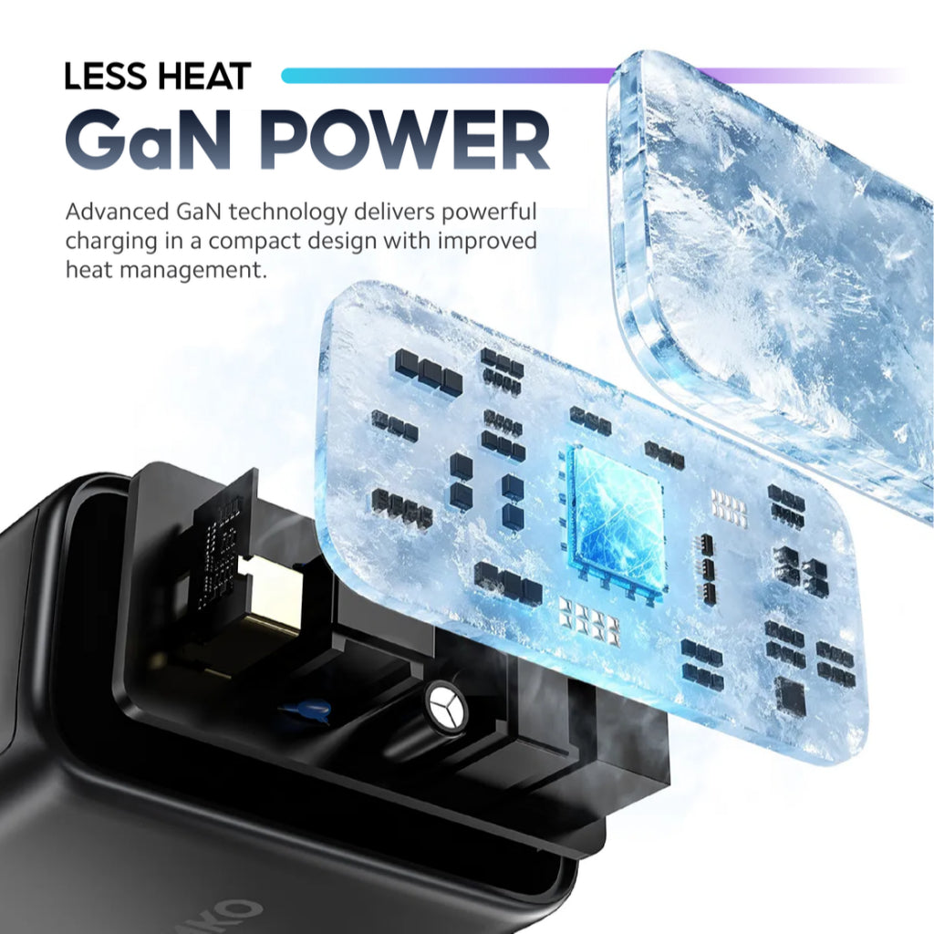 VINKO KN-2D 100W 3-Port GaN Charger with Smart Display