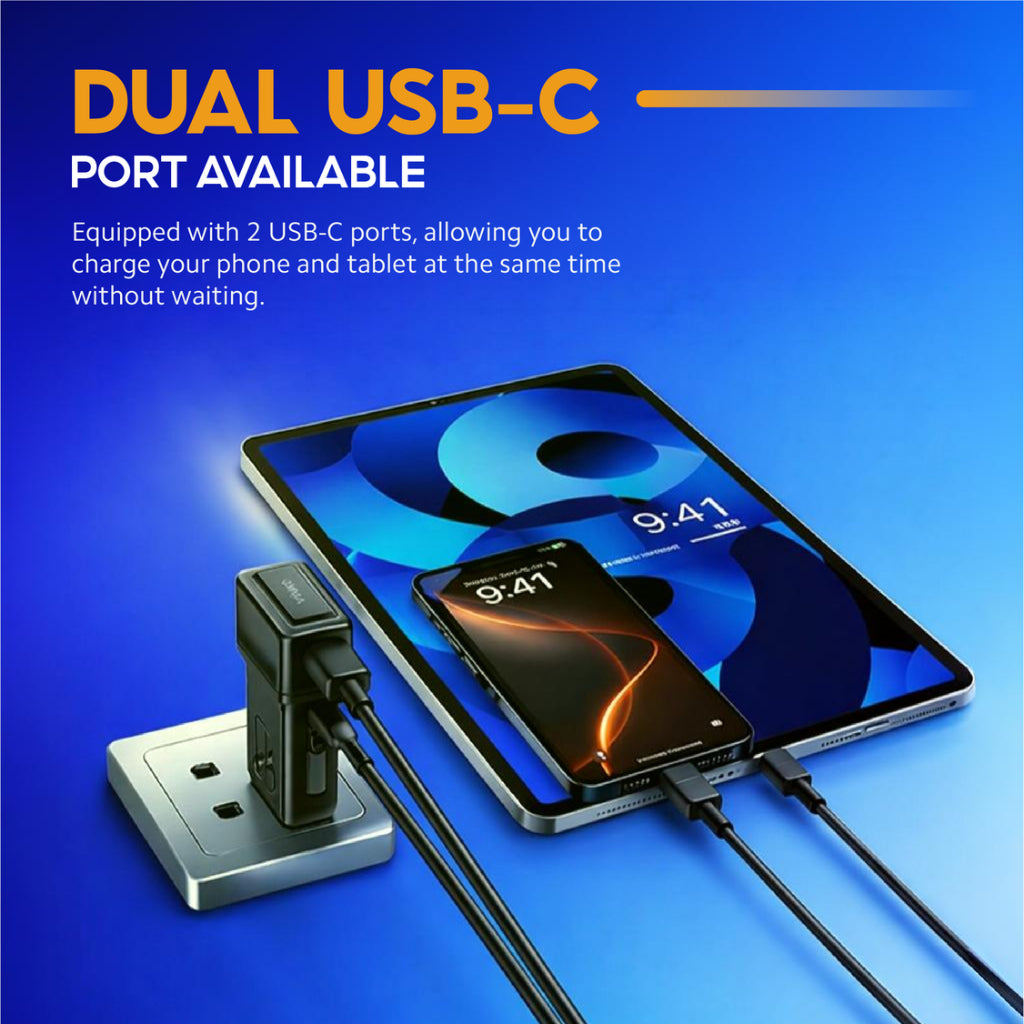 VINKO C1 45W Dual USB-C Travel Charger