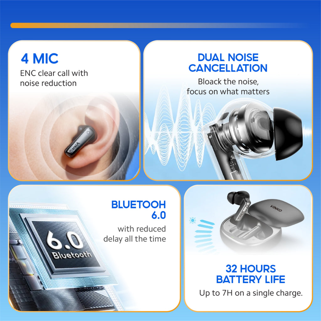 VINKO S10 Pro-NC Wireless Earbuds