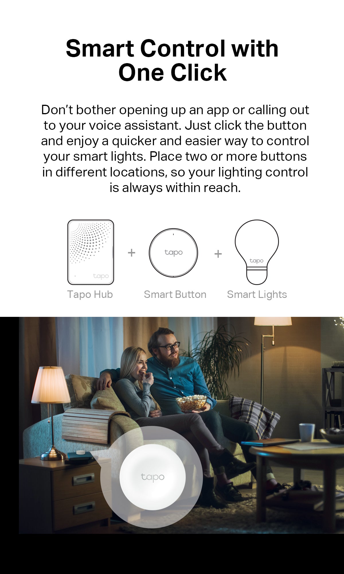 Smart button (Tapo S200B) illustration for one-click control