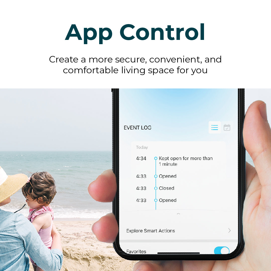Tapo App-Ereignisprotokoll für Kontaktsensor T110: geöffnet und geschlossen
