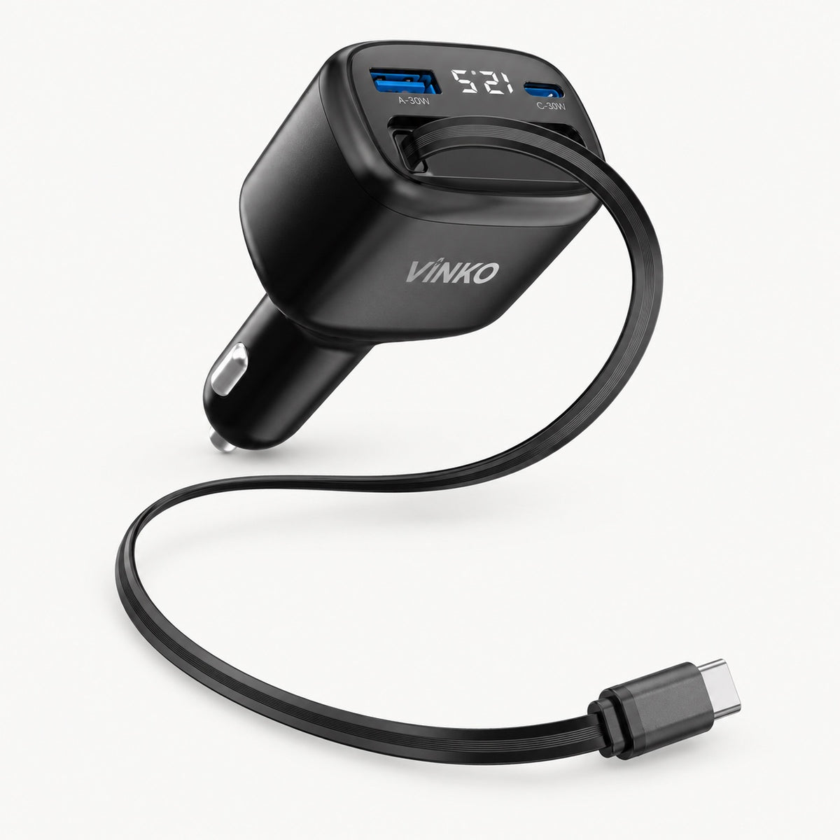 VINKO KV-1 100W Car Charger with Built-in USB-C Cable
