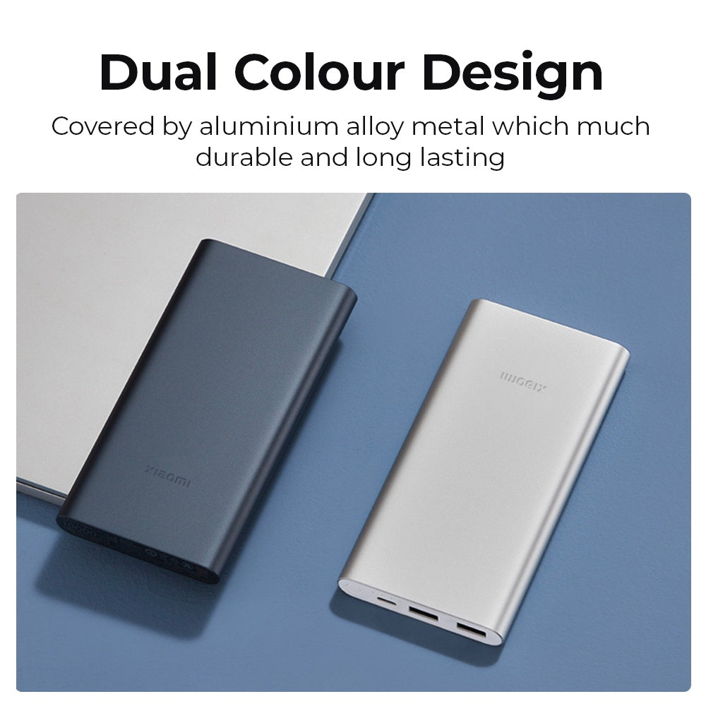 Xiaomi Mi Power Bank 3 dual-tone design: dark and white slim power bank