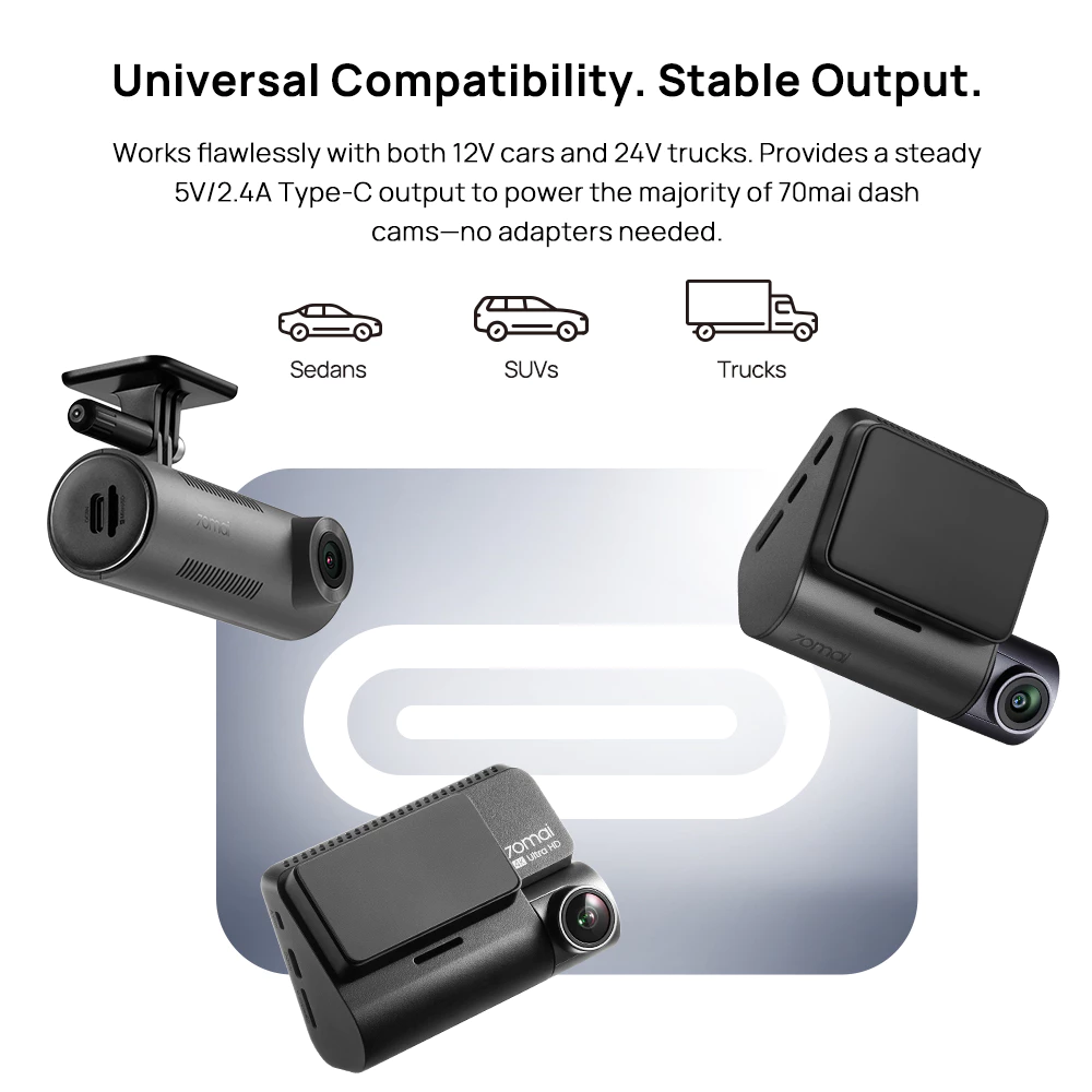 Hardwire-Kit UP06: stabiler 5V/2,4A USB-C-Ausgang für 12V- und 24V-Fahrzeuge