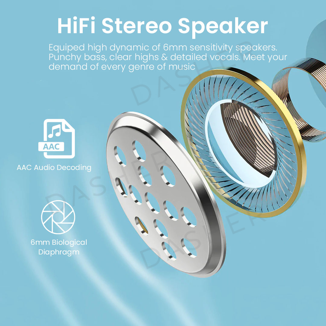 Speaker driver detail with metal diaphragm for wireless earbuds