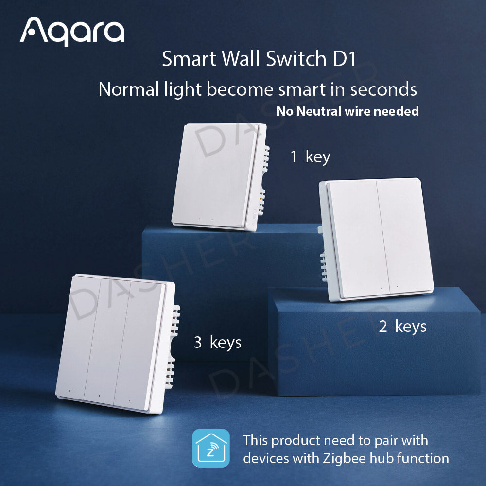 Aqara Wall Switch D1 3 Keys - No Neutral Wire Required
