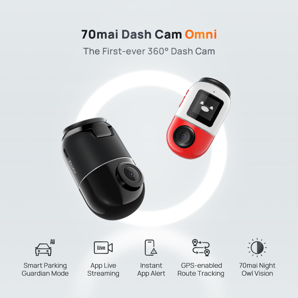 70mai Omni X200 360° Dashcam 4G GPS AI Parking Surveillance HDR Night Vision ADS Voice Control 60 FPS Car Finder