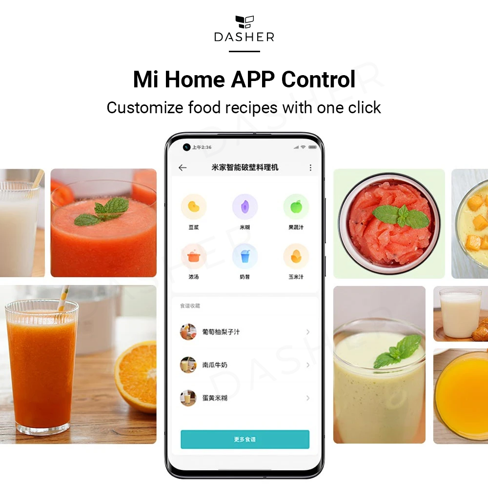 Xiaomi Mijia Smart Heating Multifunction High Speed Cooking Blender Mixer Grinder/Food Wall Breaker Food Processor