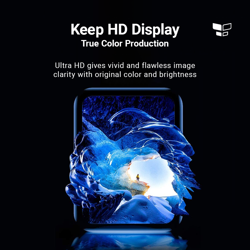 Smartwatch screen protector to keep HD display colors clear and bright