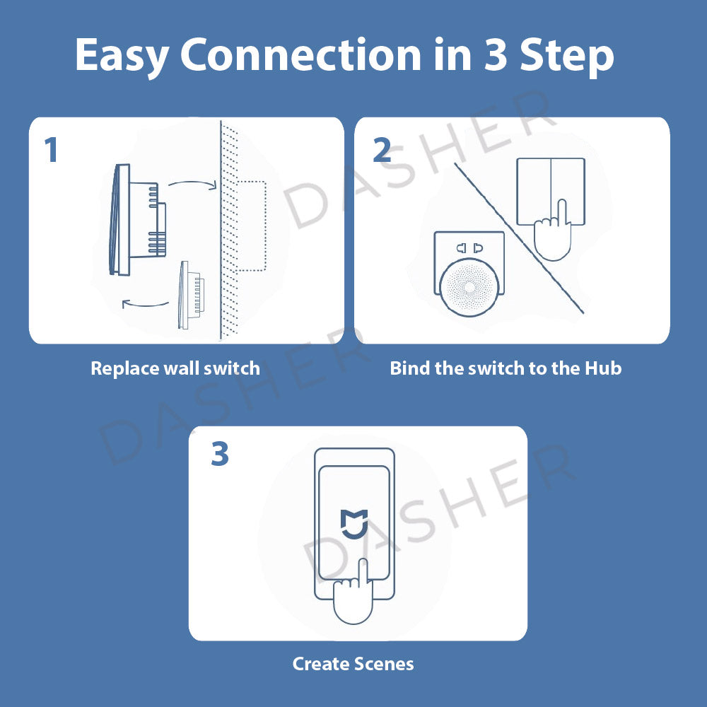 Aqara Wall Switch D1 3 Keys - No Neutral Wire Required