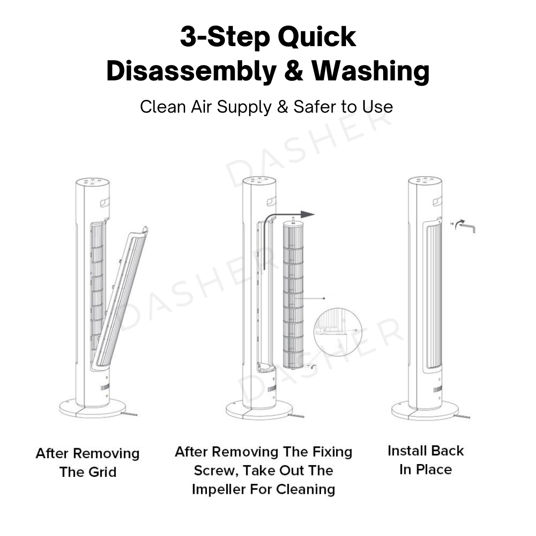 Xiaomi Bladeless Tower Fan - Airflow 541 m³/h